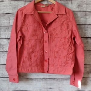 Linden Hill Medium pink embroidered button up shirt